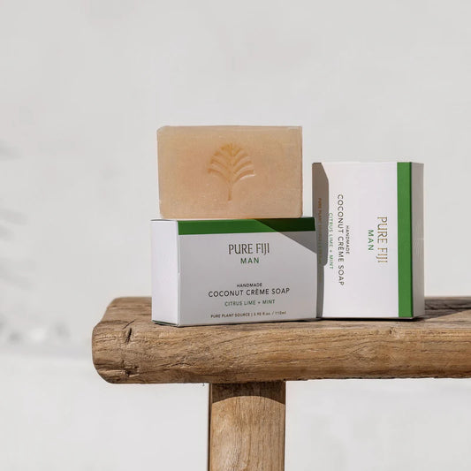 Pure Fiji - MAN Handmade Coconut Creme Soap 110g- Citrus Lime & Mint