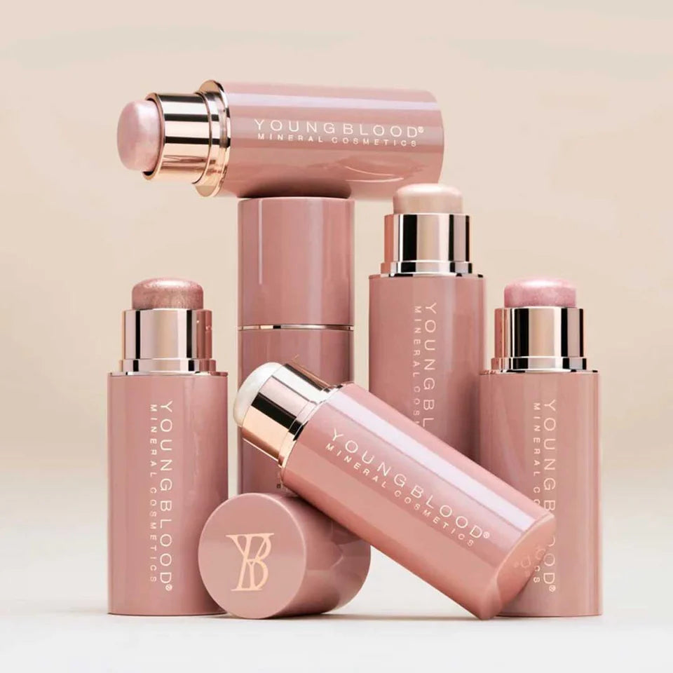 YoungBlood Mineral Cosmetics - Pro Glow Crème Highlighter Stick - Tryst - Pinched Pink Shimmer
