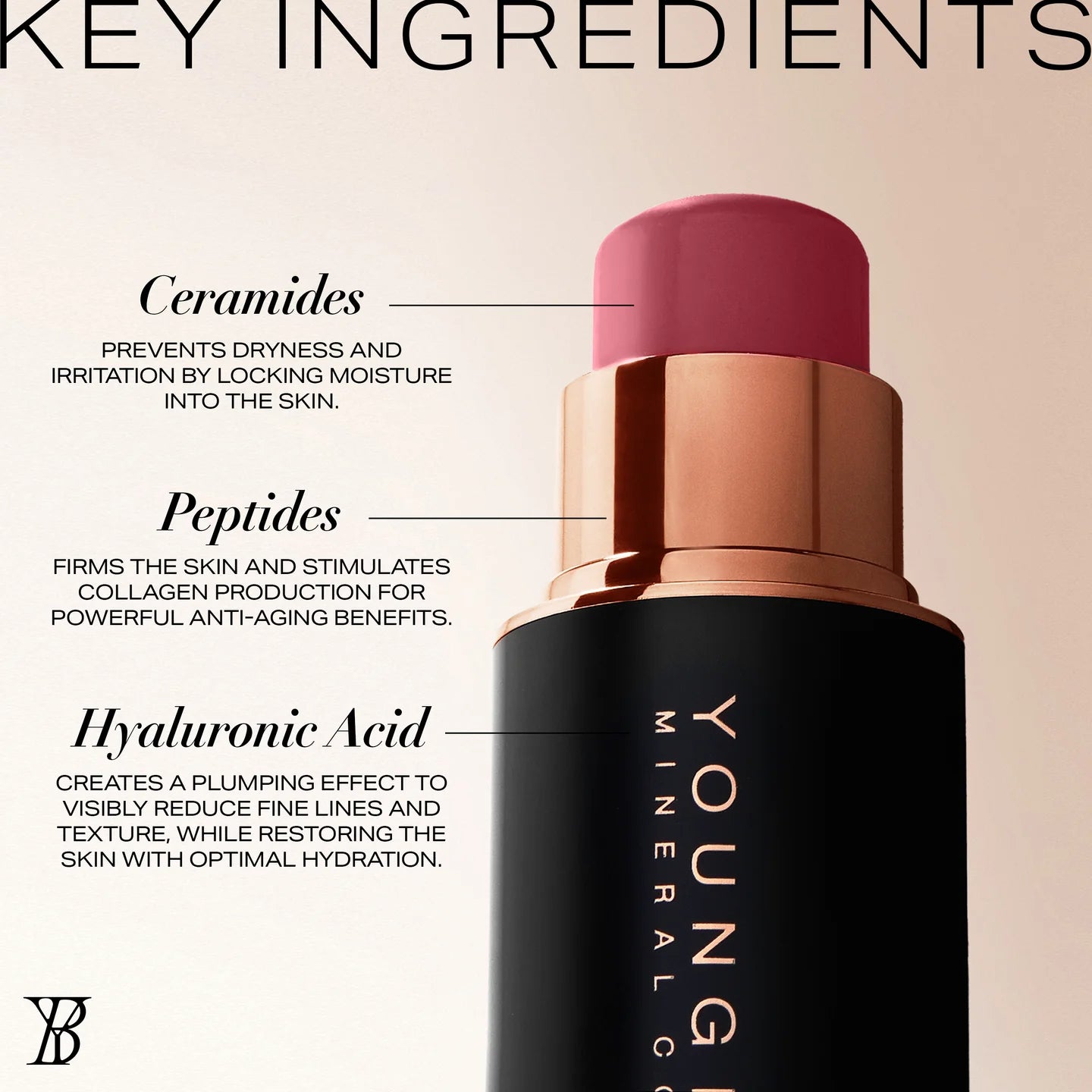YoungBlood Mineral Cosmetics - VividLuxe Crème Blush Sticks - Tiramisu - Rich Cinnamon