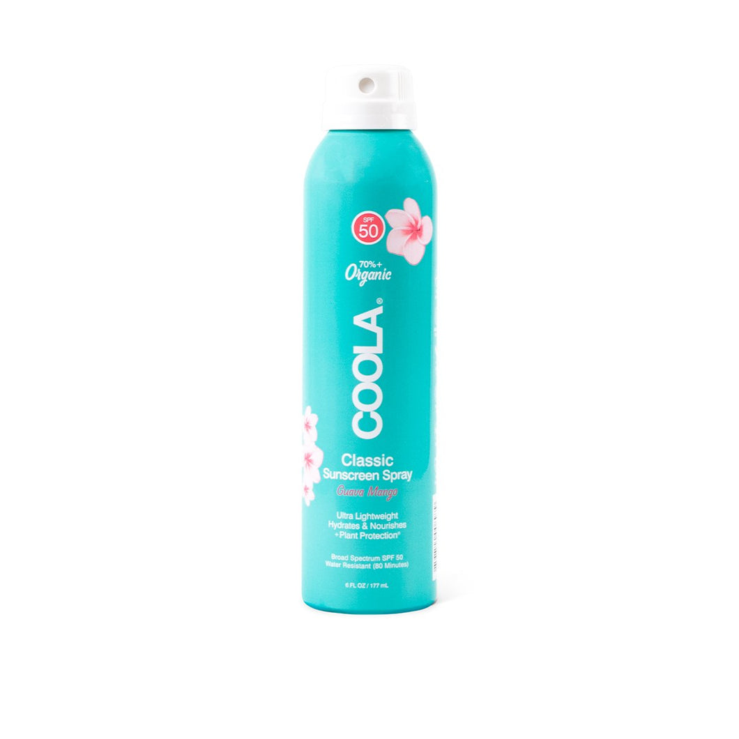 Coola classic body sunscreen spray guava mango SPF50